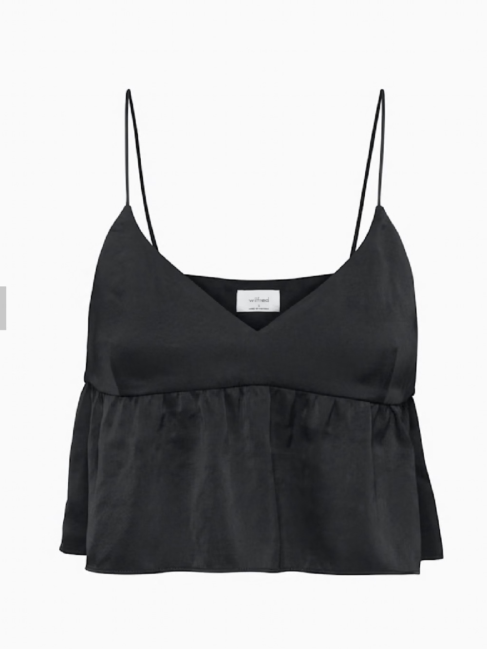 Aritzia Wilfred Lover Satin Camisole Black Coquette Going Out Date Night Size M